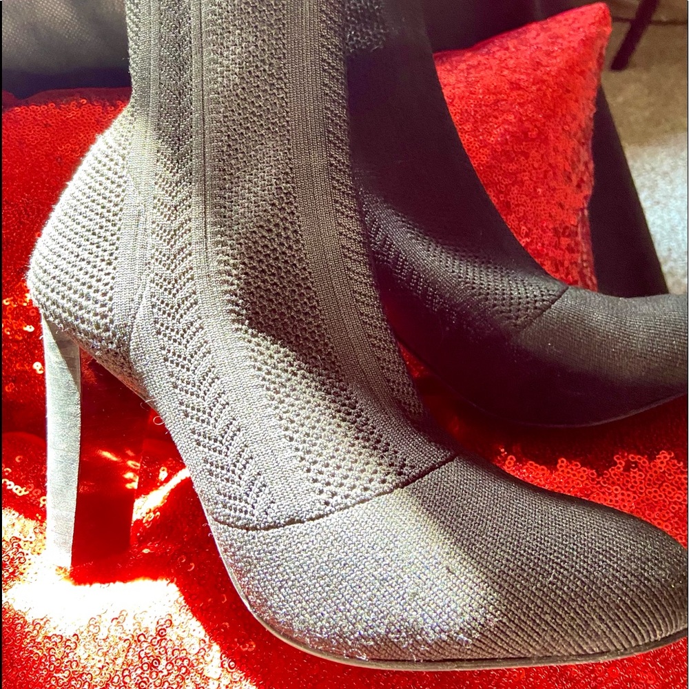 Beautiful knit high heel boot.